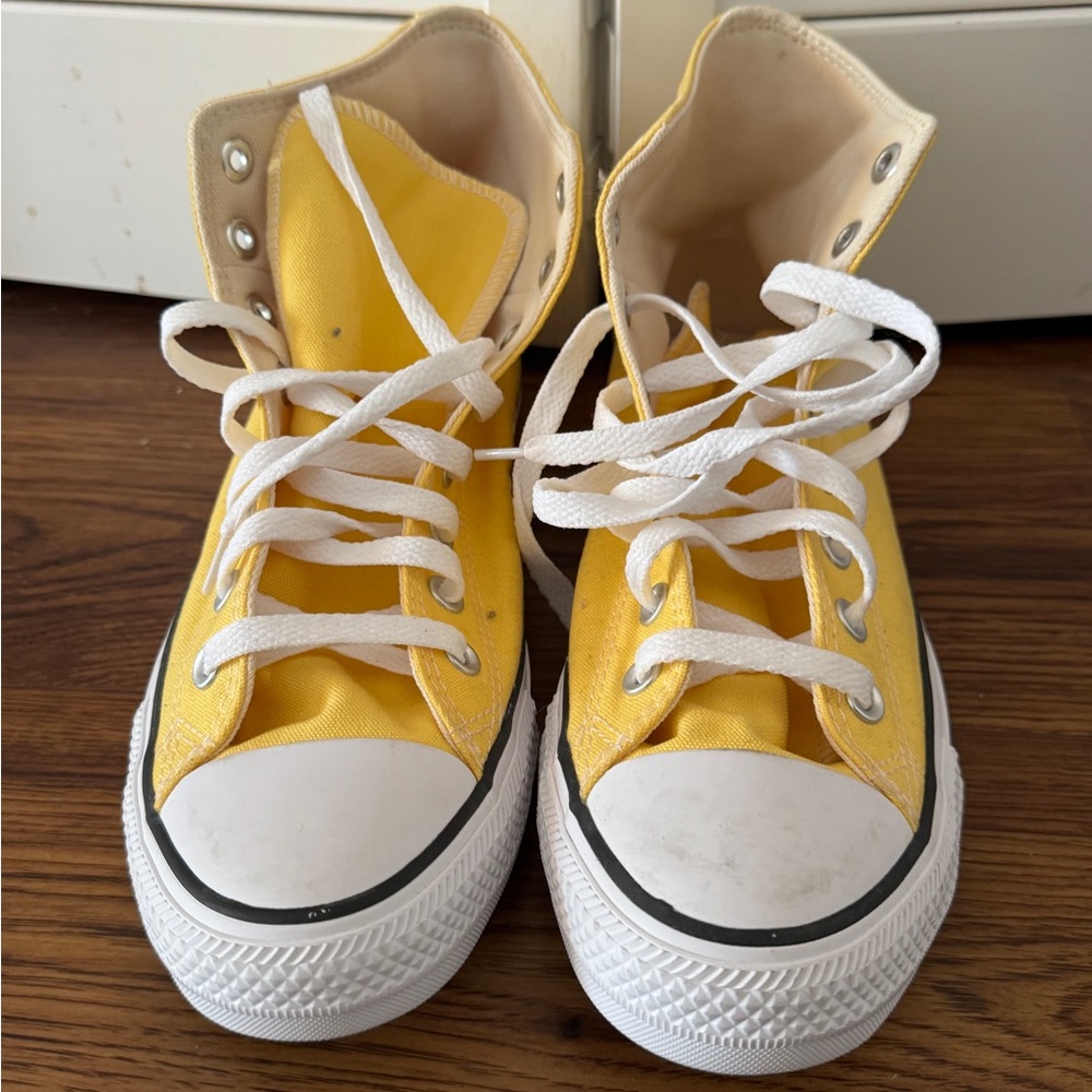 Converse Yellow and White Canvas Sneakers